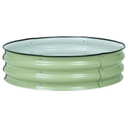 9'' Tall Aluzinc Metal Raised Garden Bed 30'' Round, Outdoor Garden Planter Box for Vegetable Flower - Olive Green